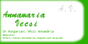 annamaria vecsi business card