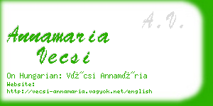 annamaria vecsi business card